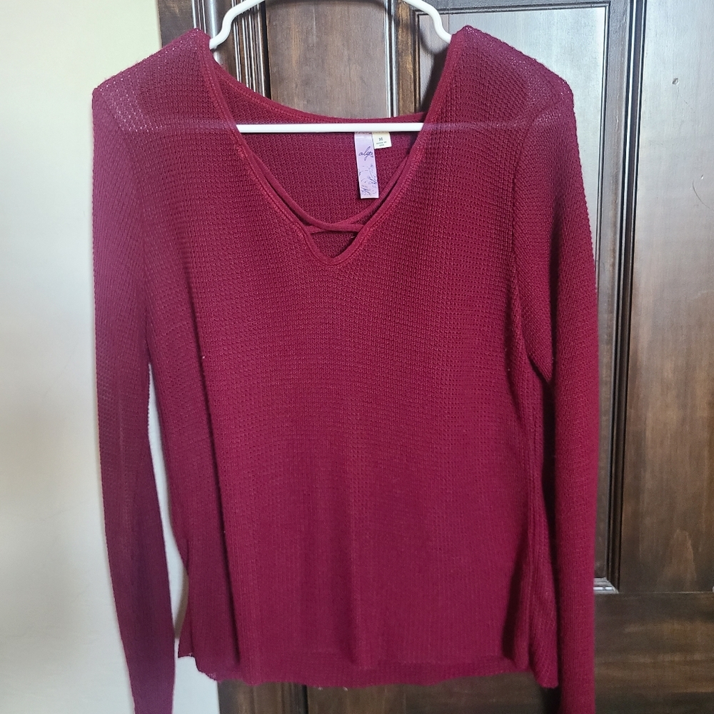 Red knit top